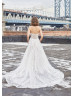 Beaded Strapless Ivory Lace Tulle Elegant Wedding Dress